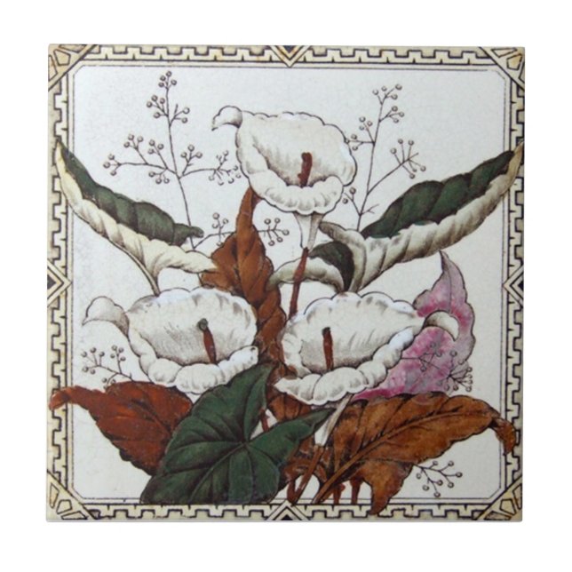 Carreau En Céramique Antiquité Transferware de la reproduction VT0032 (Devant)