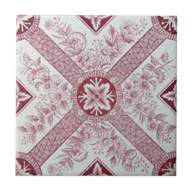 Carreau En Céramique Antiquité Transferware de la reproduction VT0040 (Devant)