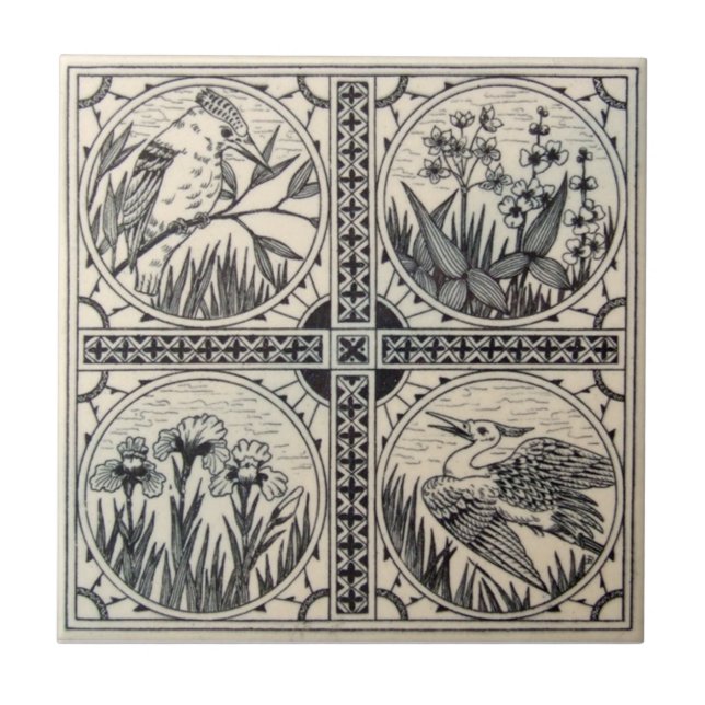Carreau En Céramique Antiquité Transferware de la reproduction VT0053 (Devant)