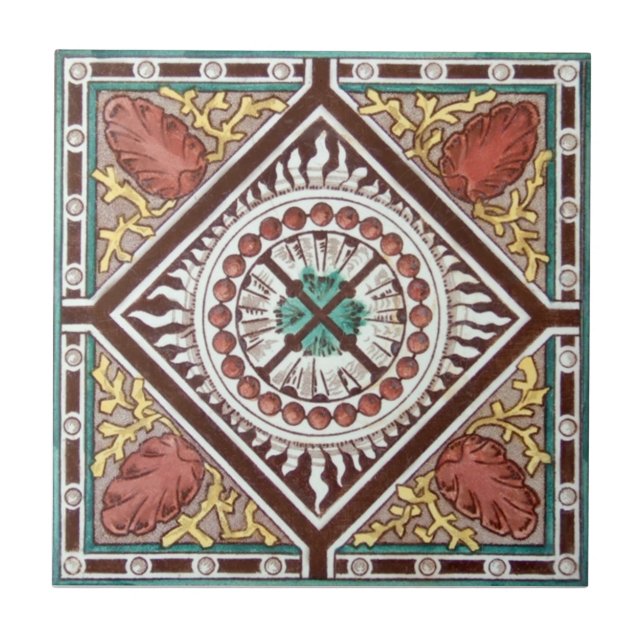 Carreau En Céramique Antiquité Transferware de la reproduction VT0057 (Devant)