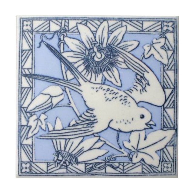 Carreau En Céramique Antiquité Transferware de la reproduction VT0064 (Devant)
