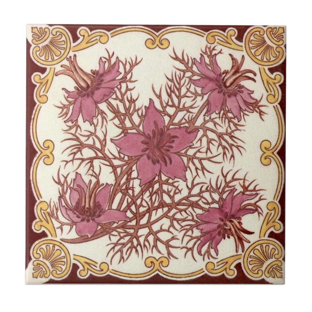Carreau En Céramique Antiquité Transferware de la reproduction VT0072 (Devant)