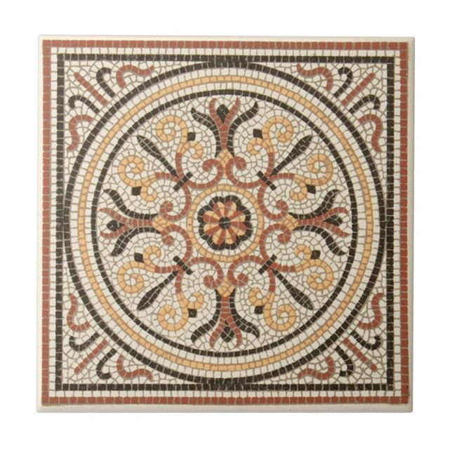 Carreau En Céramique Antiquité Transferware de la reproduction VT0075 (Devant)
