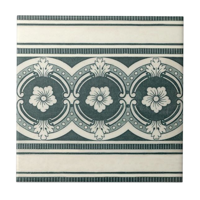 Carreau En Céramique Antiquité Transferware de la reproduction VT0077 (Devant)