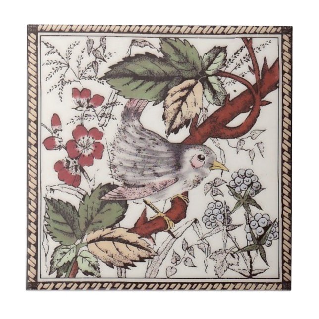 Carreau En Céramique Antiquité Transferware de la reproduction VT0082 (Devant)
