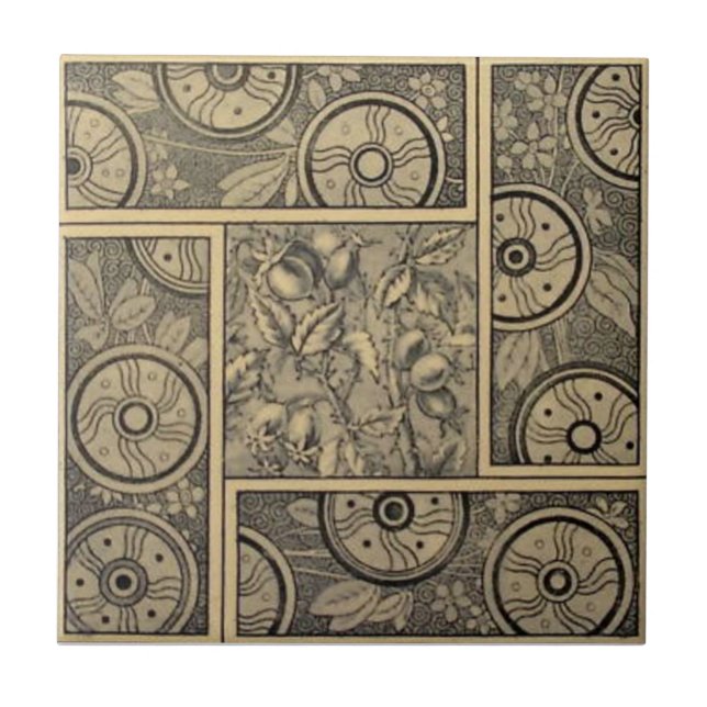 Carreau En Céramique Antiquité Transferware de la reproduction VT0083 (Devant)