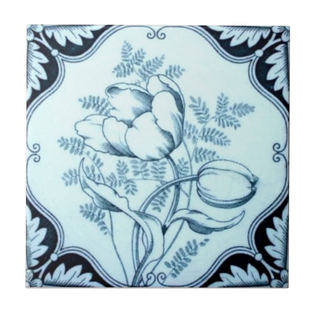 Carreau En Céramique Antiquité Transferware de la reproduction VT0101 (Devant)
