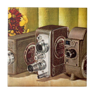 Carreau En Céramique appareils photo de cinéma domestique circa 1950 pu
