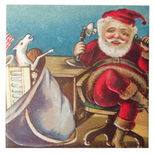Carreau En Céramique Appel téléphonique de Père Noël