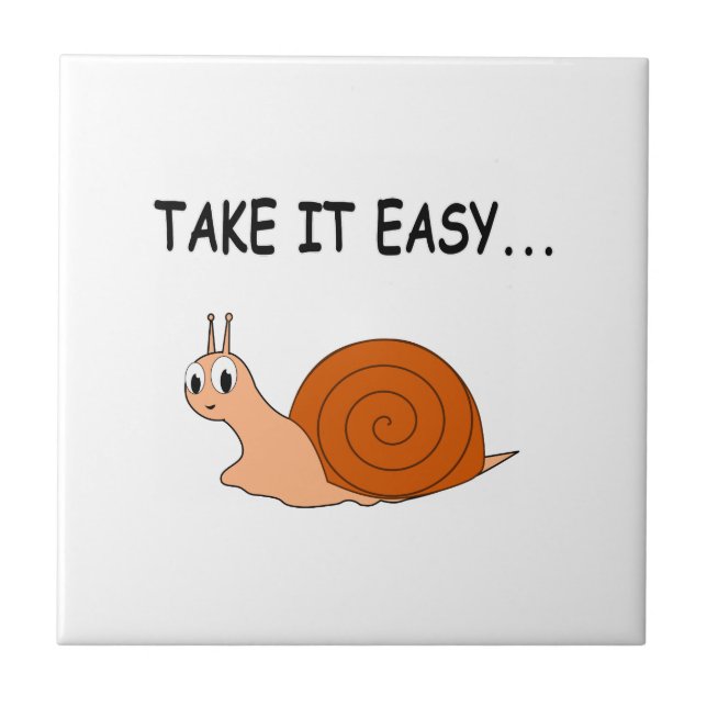 Carreau En Céramique Apportez-le facilement mignon escargot de dessin (Devant)