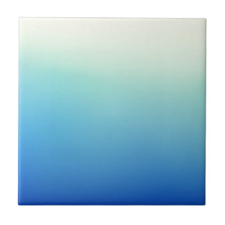 Carreau En Céramique Aquarelle bleue turquoise d'Ombre d'or élégant et