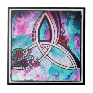 Carreau En Céramique Aquarelle claire Triquetra celtique