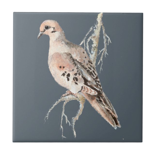 Carreau En Céramique Aquarelle deuil Dove Oiseau Faune Nature art (Devant)