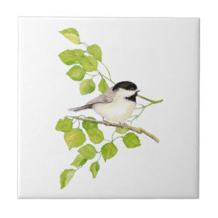 Carreau En Céramique Aquarelle Pickadee Poplaire Art