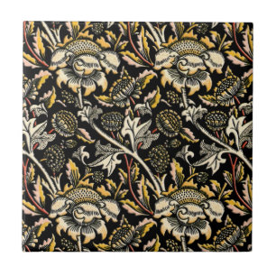 Carreau En Céramique Arabesque floral foncé de William Morris