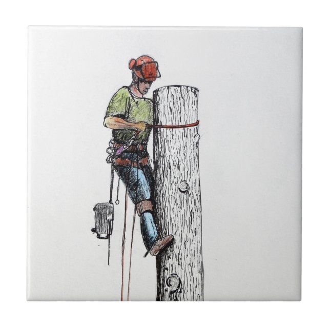 Carreau En Céramique Arboriste Tree Surgeon (Devant)
