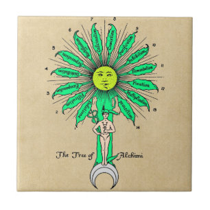 Carreau En Céramique Arbre de Hermes de l'alchimie