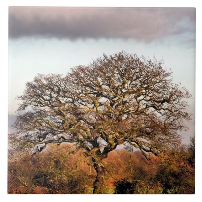 CARREAU EN CÉRAMIQUE ARBRE D'HIVER (Devant)