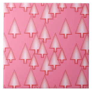 Carreau En Céramique Arbres de Noël métalliques modernes - corail rose