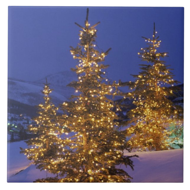 Carreau En Céramique Arbres de Noël, Park City, Wastch Mountains, 2 (Devant)