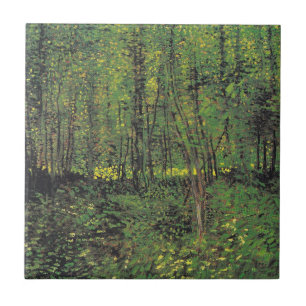Carreau En Céramique Arbres et broussaille par Van Gogh