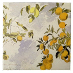 Carreau En Céramique Arbres oranges, 1863 (la semaine, graphite fini à
