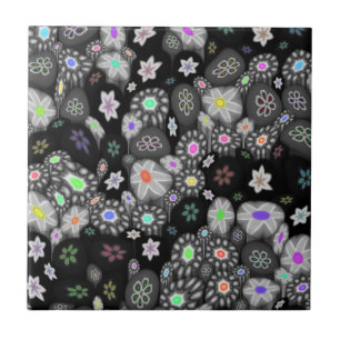Carreau En Céramique Arc-en-ciel foncé Millefiori