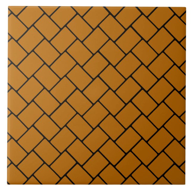 Carreau En Céramique Armure de panier orange brûlée 2 (Devant)