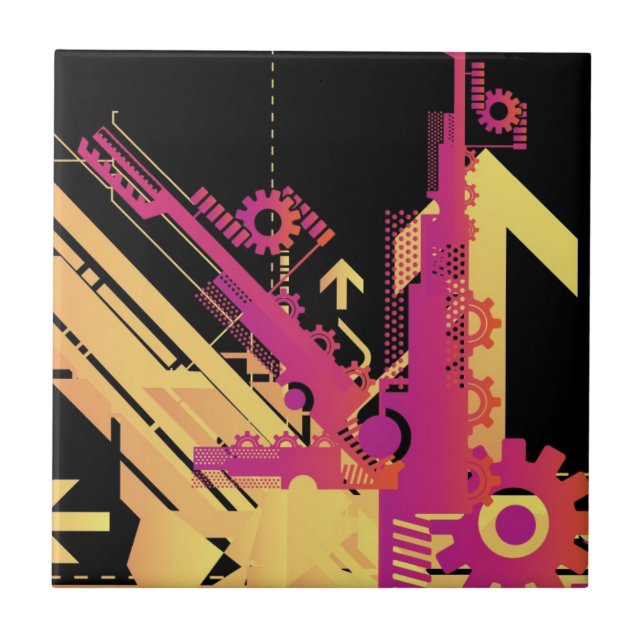 Carreau En Céramique Arrière - plan tramé technique 7 (Devant)