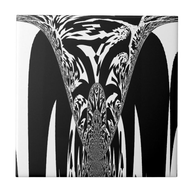 Carreau En Céramique Art Abstrait africain (Devant)