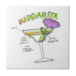CARREAU EN CÉRAMIQUE ART DE COCKTAIL DE RECETTE DE MARGARITA