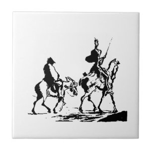 Carreau En Céramique Art de Don don Quichotte et de Sancho Panza