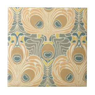 Carreau En Céramique art déco art nouveau paon art motif