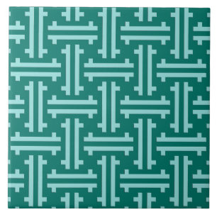 Carreau En Céramique Art déco furet chinois, turquoise et aqua