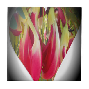 Carreau En Céramique Art du coeur floral