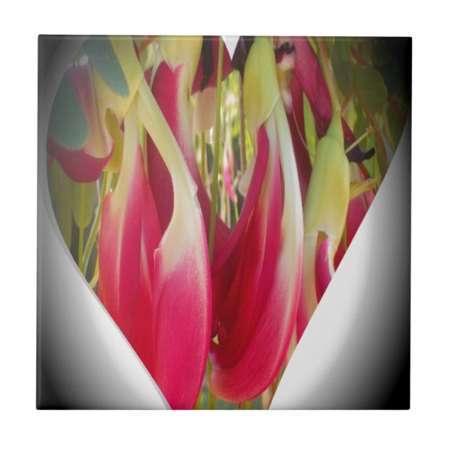 Carreau En Céramique Art du coeur floral (Devant)
