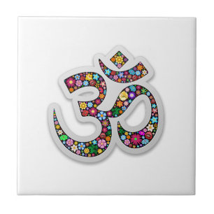 Carreau En Céramique Art du symbole floral Namaste