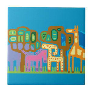 Carreau En Céramique Art ethnique Animaux africains