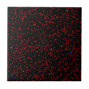 Carreau En Céramique Art fractal moderne Motifs rouges noirs Cool élé