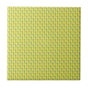 Carreau En Céramique Art Nouveau jaune Ipomoea papier peint fleuri damé