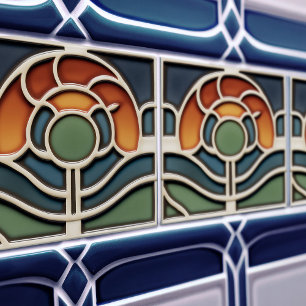 Carreau en céramique Art Nouveau Mackintosh Rose