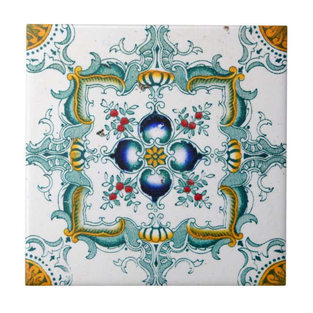 Carreau En Céramique Art Nouveau Majolica Tile Motif (Devant)