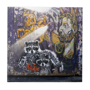 Carreau En Céramique Art Nr de rue de graffiti d'Amsterdam. 1 - Raton