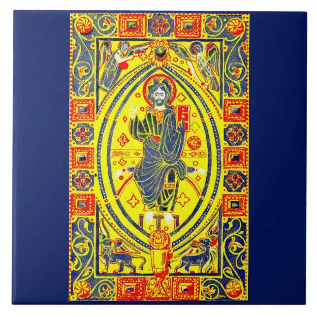 Carreau En Céramique Art populaire byzantin Jésus (Devant)