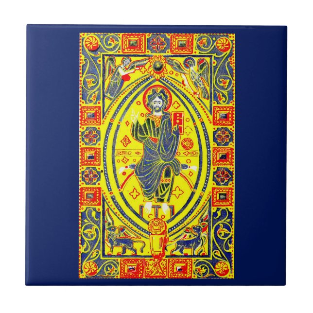 Carreau En Céramique Art populaire byzantin Jésus (Devant)