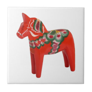 Carreau En Céramique Art populaire de cheval de Dala de Suédois