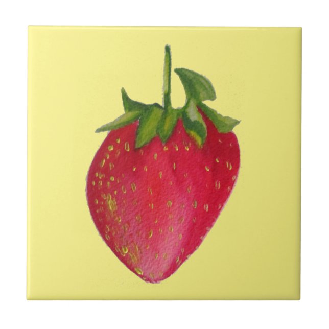 Carreau En Céramique Artecouleur de l'eau de fraise juteuse (Devant)