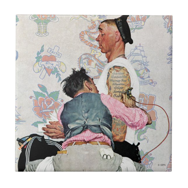 Carreau En Céramique Artiste de tatouage (Devant)