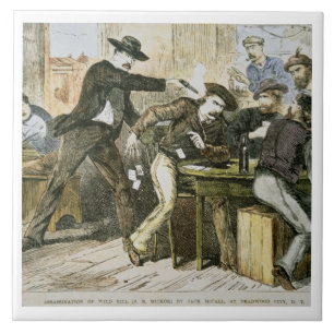 Carreau En Céramique Assassinat "de Bill sauvage" (W.B. Hickok) par