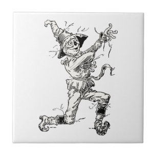 Carreau En Céramique Assistant vintage de Oz Fairy Tales, le Scarecrow